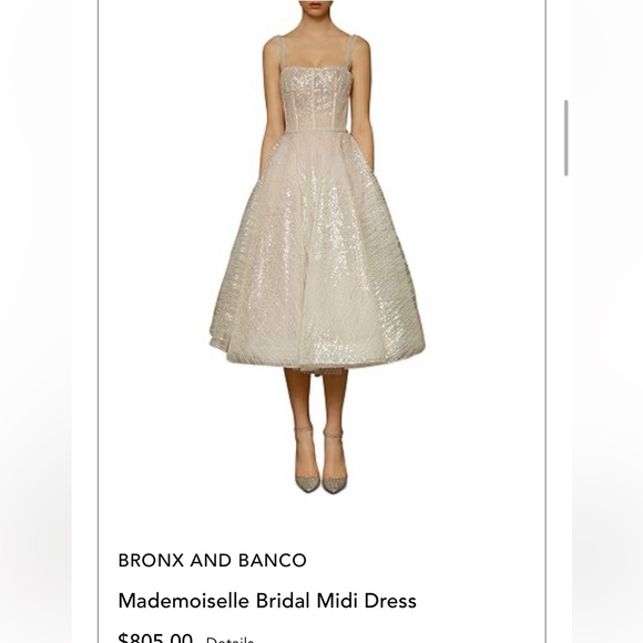 🎉HP! 🎉 ✨NWT✨ Bronx and Banco Mademoiselle Bridal Midi Dress in White - Picture 1 of 11